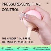 Vibrador con control sensible a la presión en forma de piruleta rosa con degradado